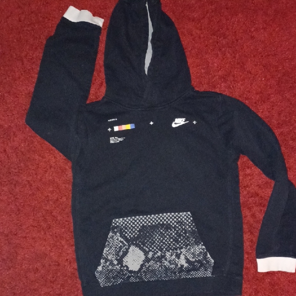 Nike Black Hoodie with Graphic Accents